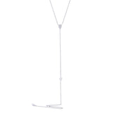 0.09ct 14k White Gold Diamond Lariat Necklace